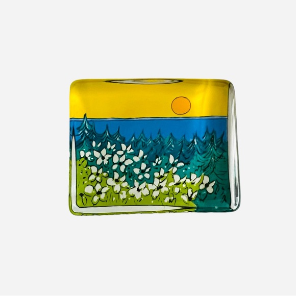 VTG Wildflowers Glass Art Signed Helja Liukko Sundstrom for Arabia Finland - Picture 8 of 9